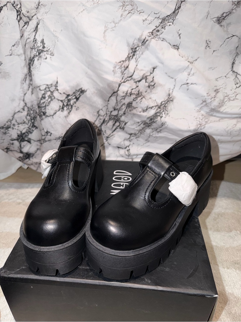 Current Mood Black Platform Mary Jane Chunky Shoes